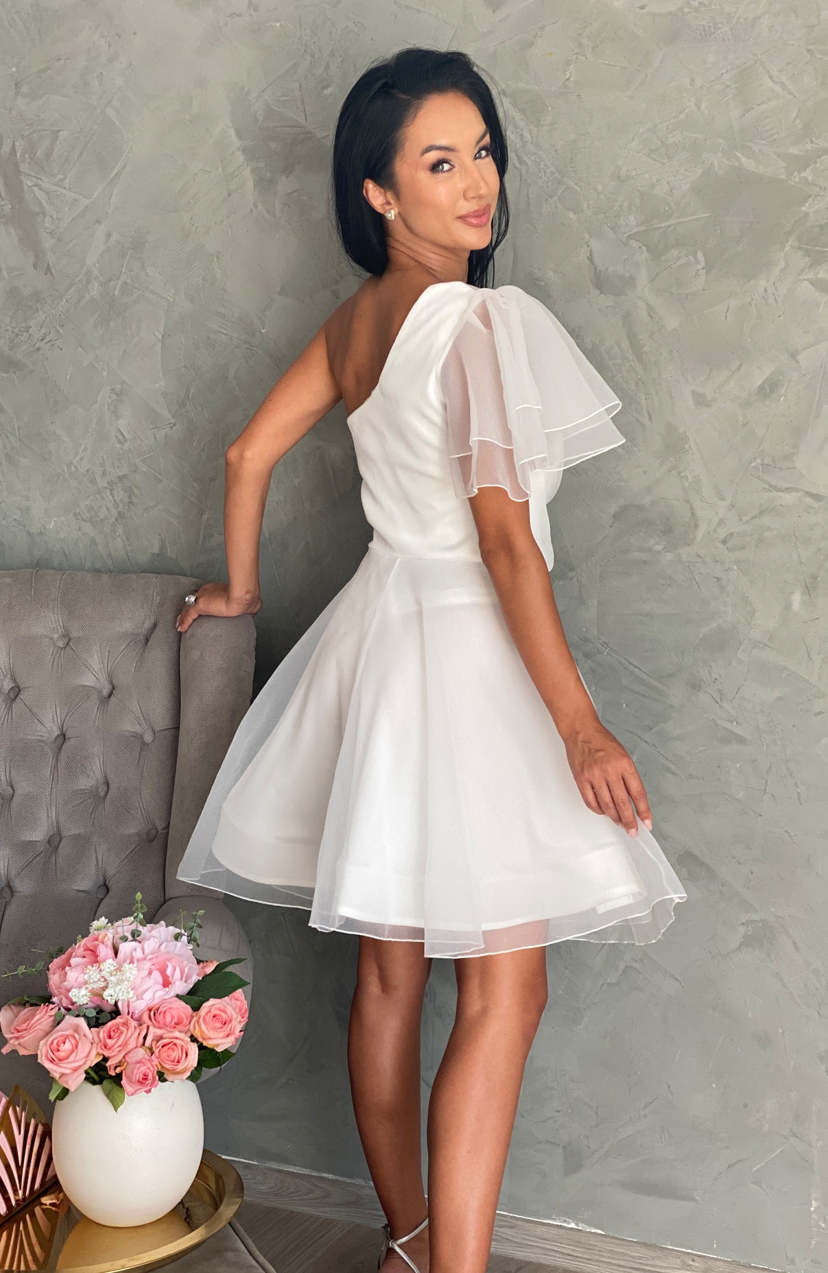 Rochie alba cununie civila baby doll 6