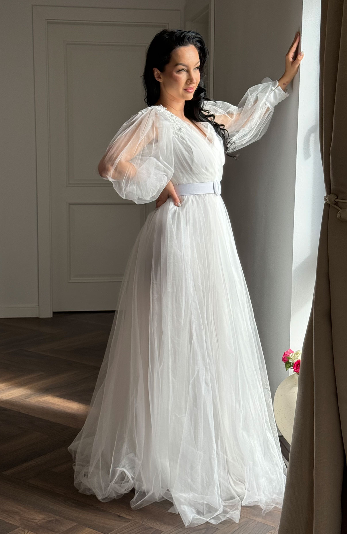 Rochie de mireasa lunga din tulle 6
