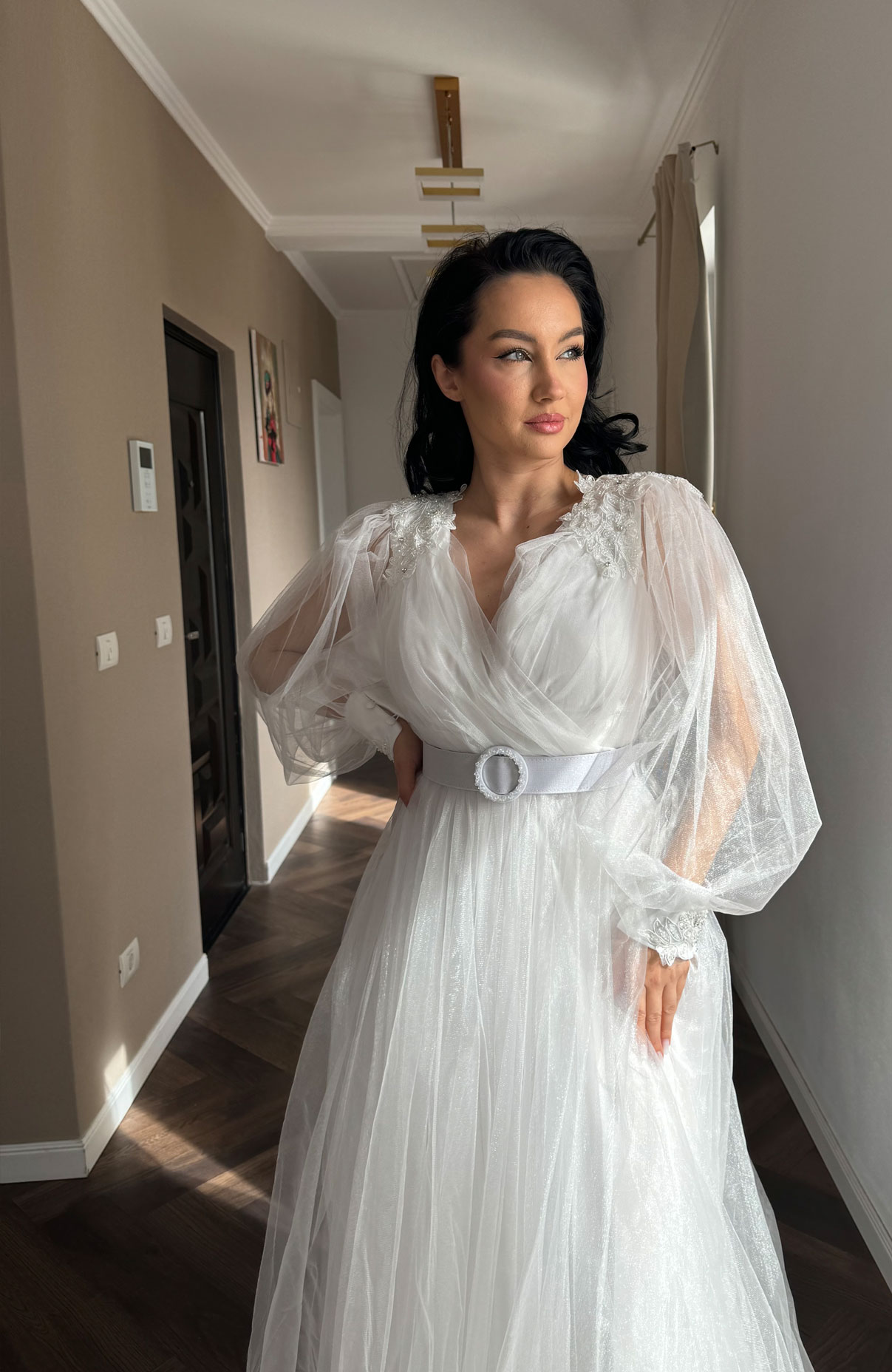 Rochie de mireasa lunga din tulle 8