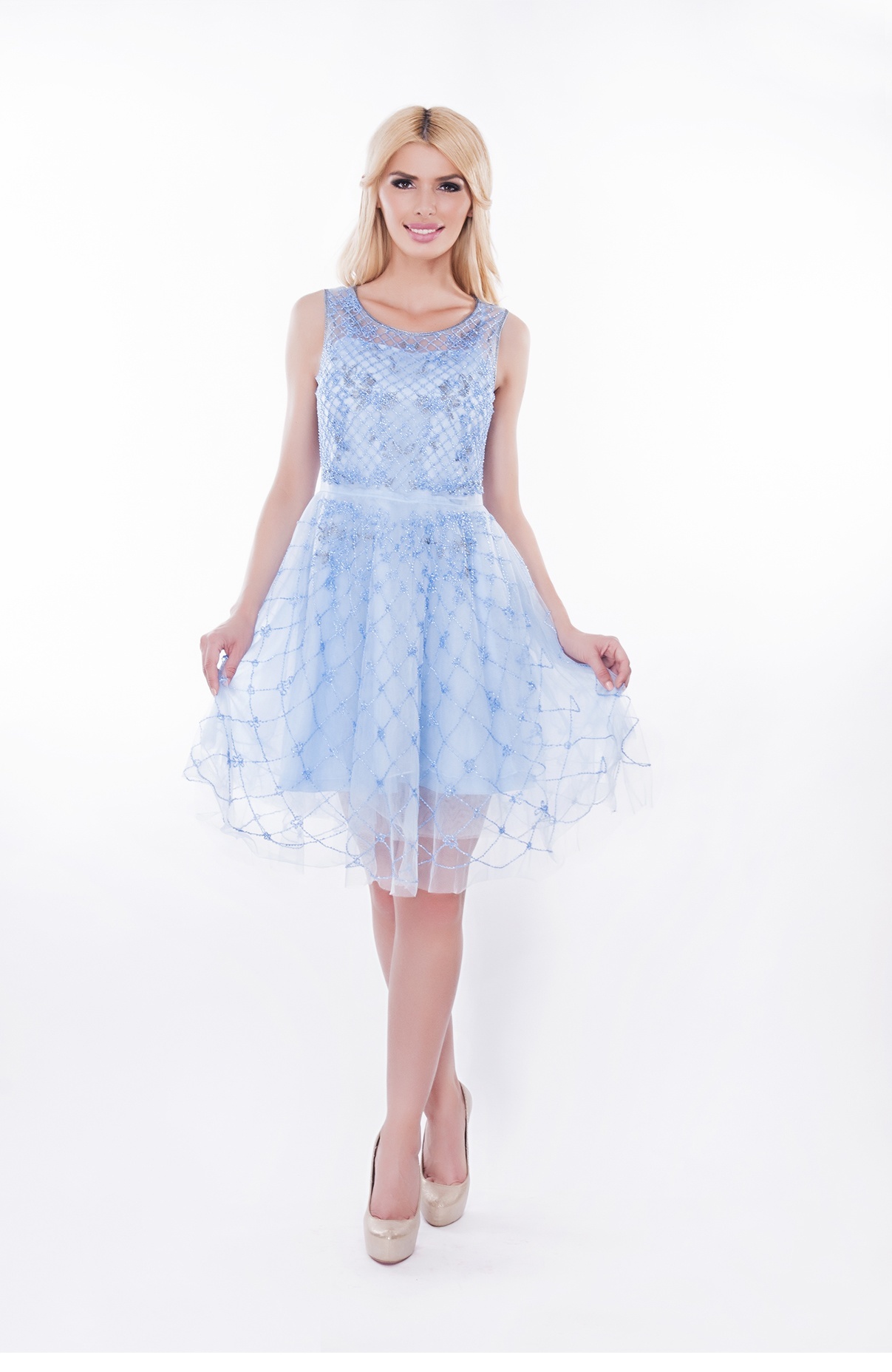 Rochie baby doll bleu Ely 2