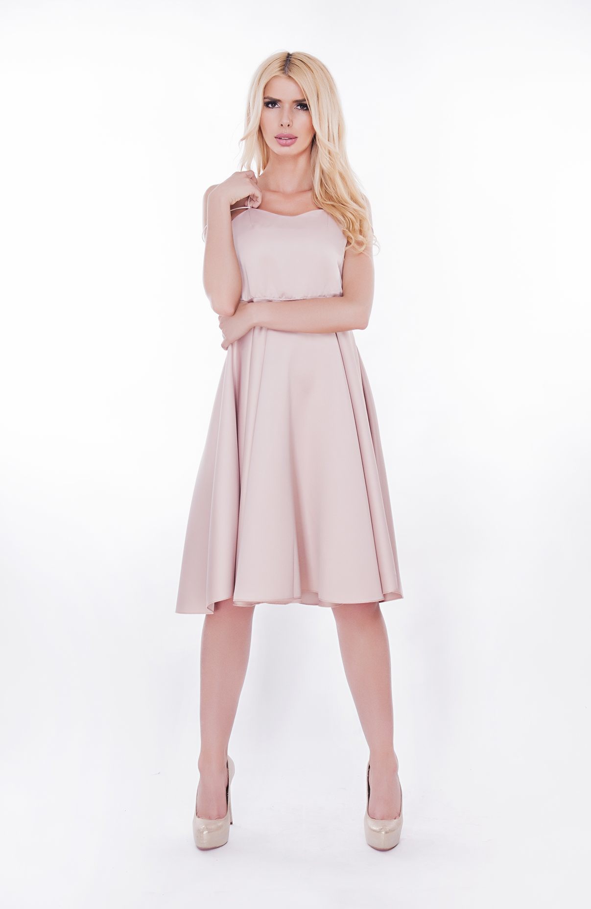 Rochie eleganta roz prafuit 2