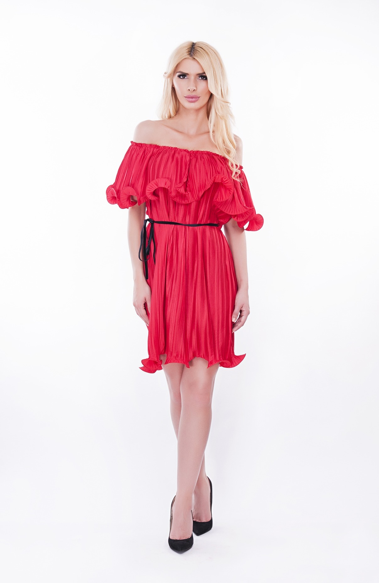 Rochie rosie eleganta Katy 3