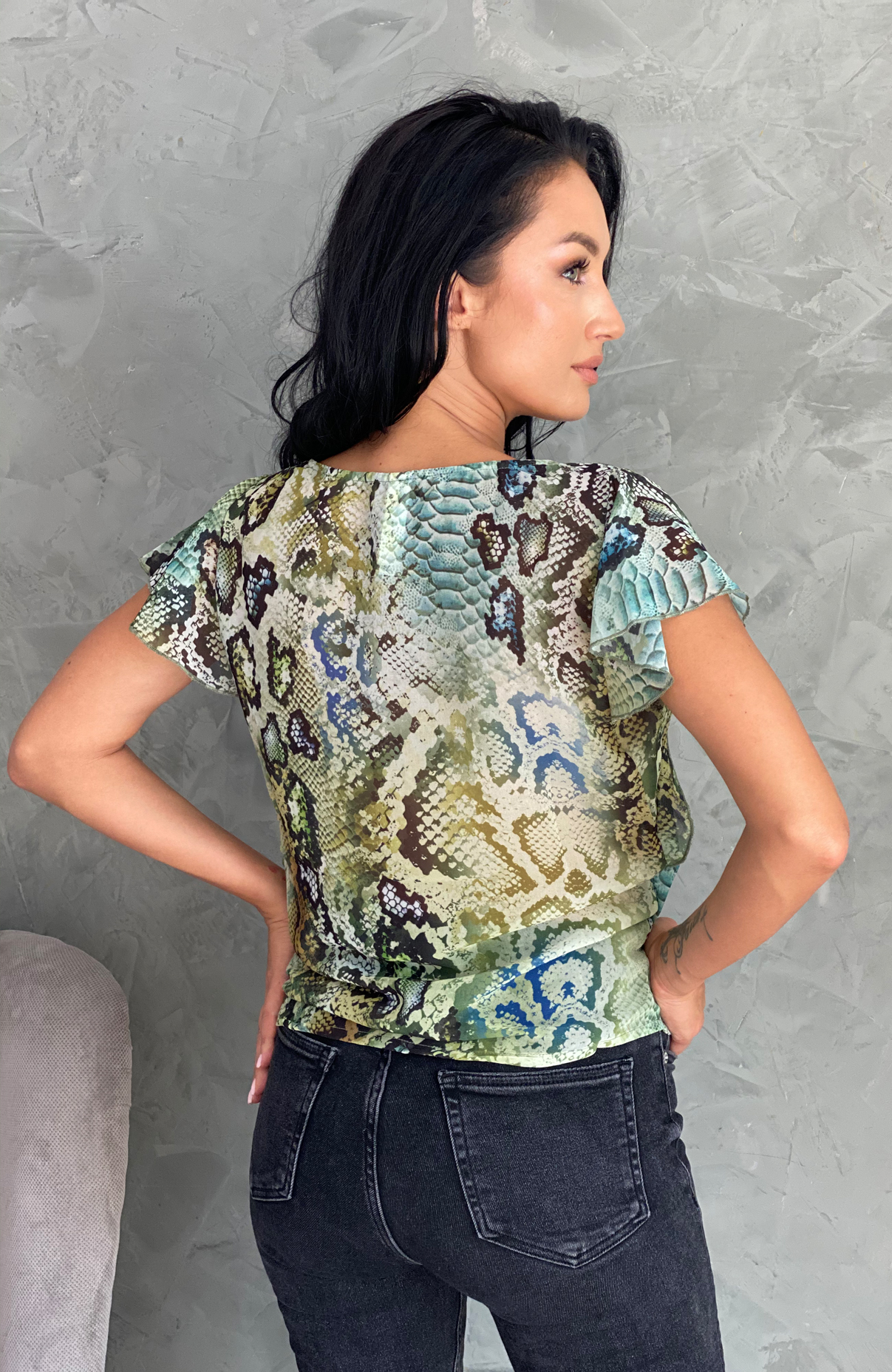 Bluza dama din voal cu imprimeu 5