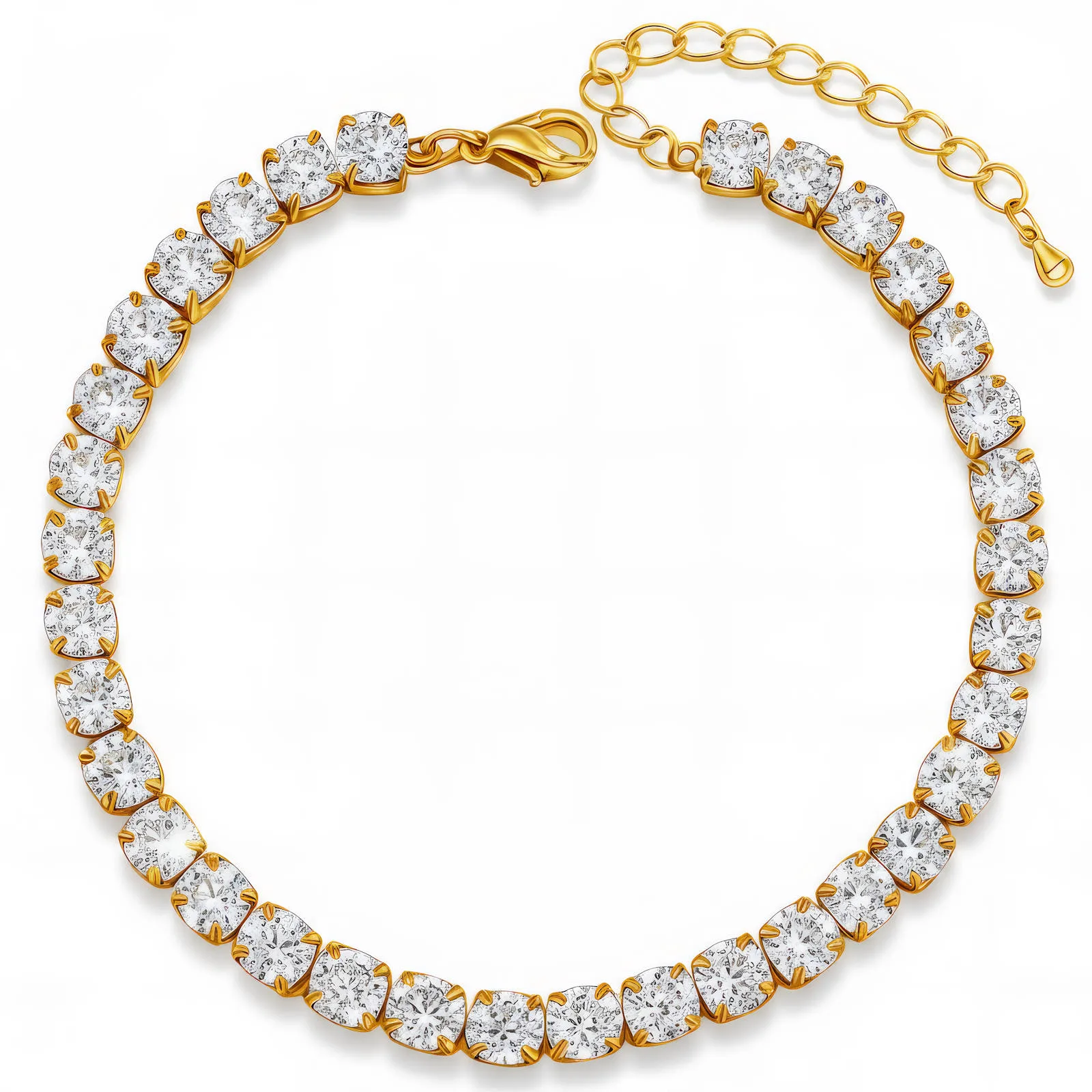 Bratara tennis aurie cu pietre zirconia placata cu aur 18K