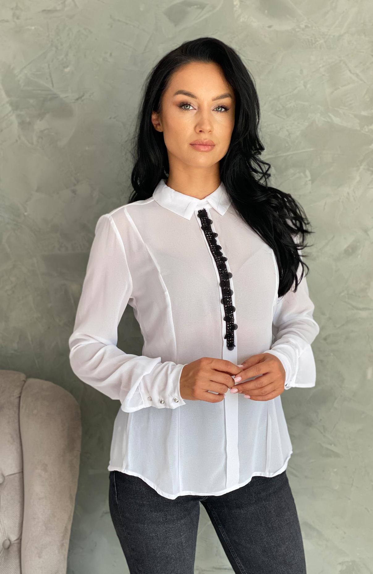 Camasa dama alba eleganta cu aplicatii 3