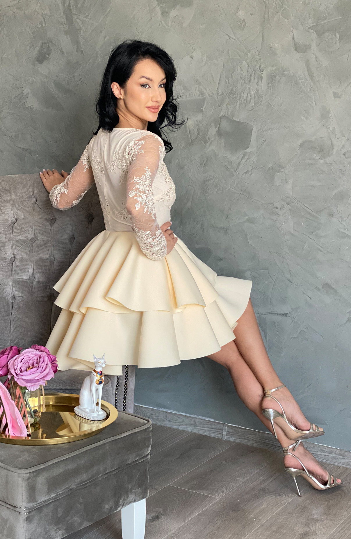 Rochie baby doll cu dantela 6