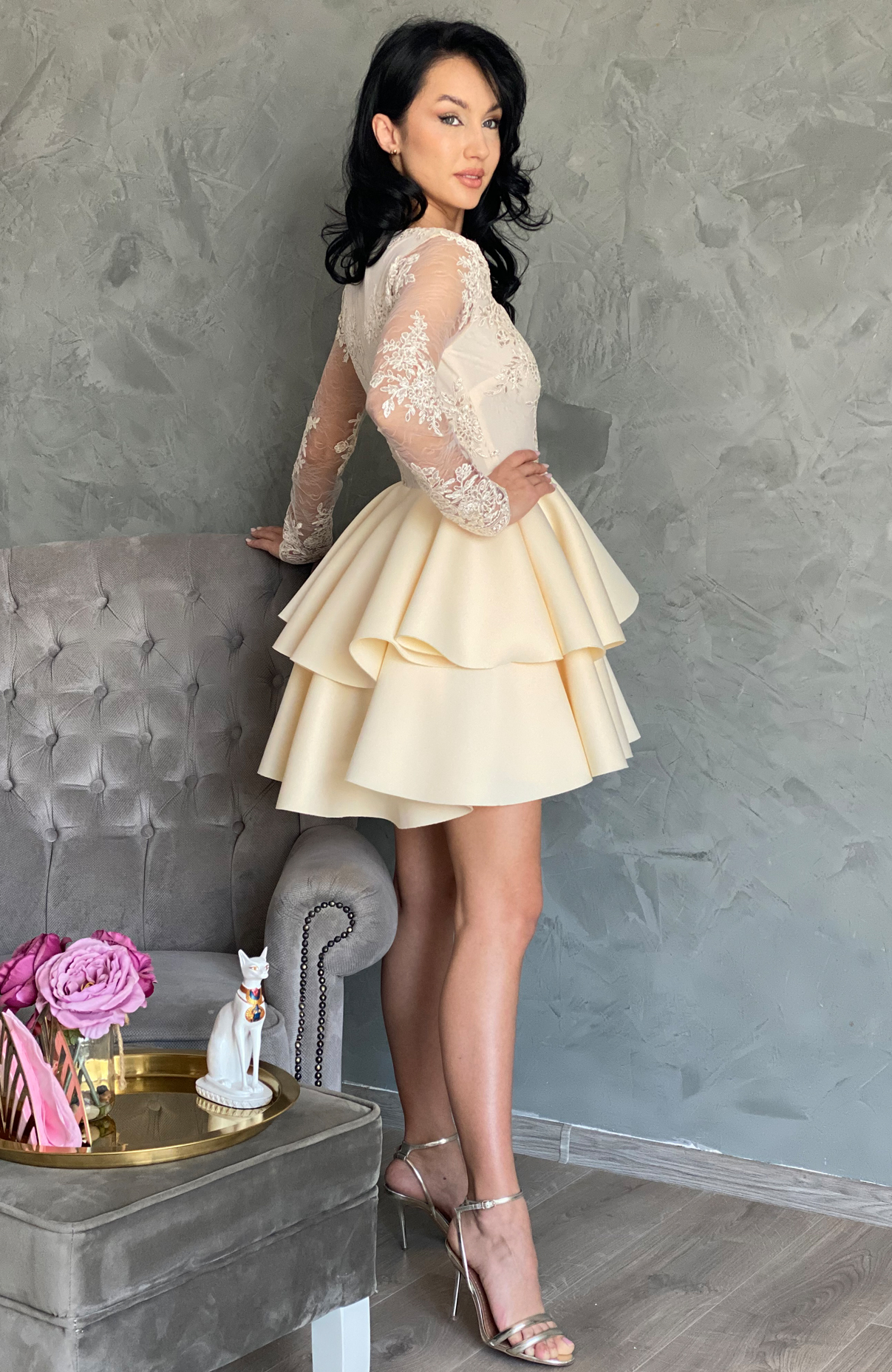 Rochie baby doll cu dantela 4