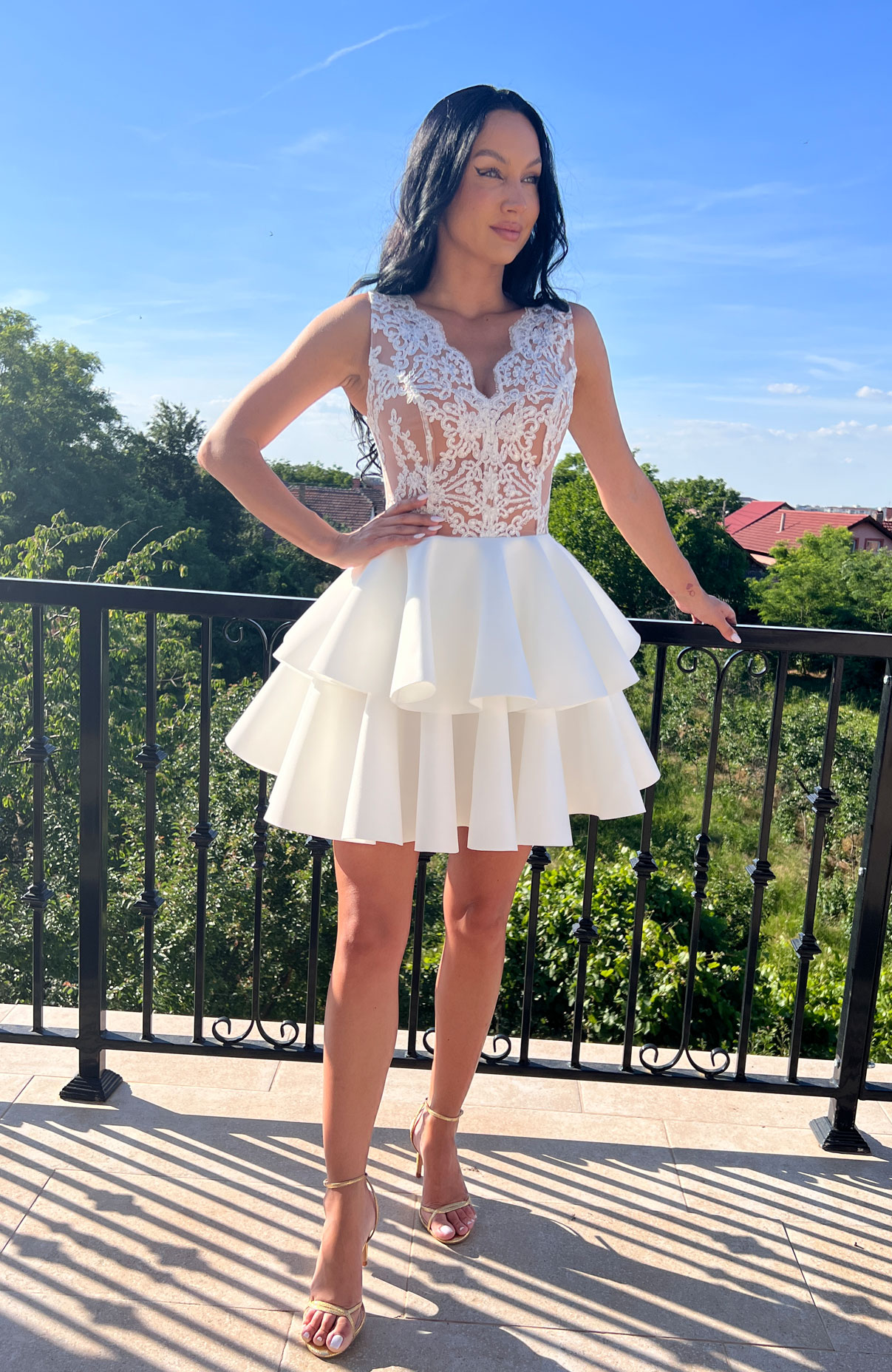 Rochie baby doll cu volane 3
