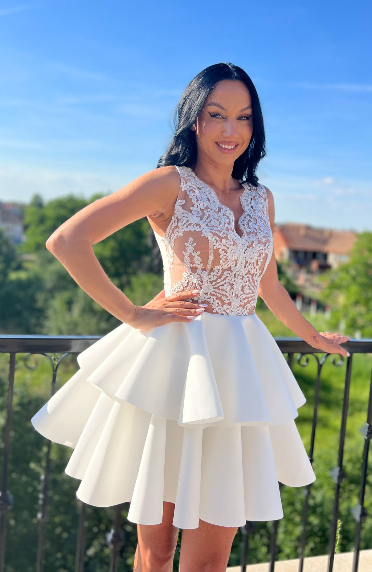 Rochie baby doll cu volane 4