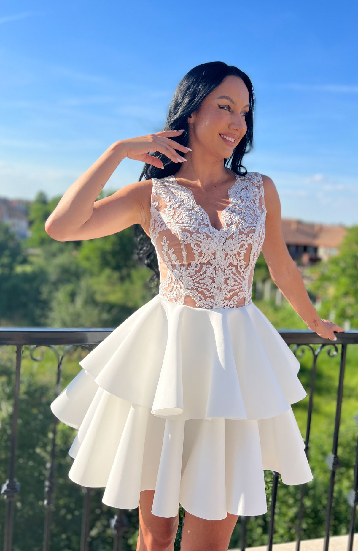 Rochie baby doll cu volane 5