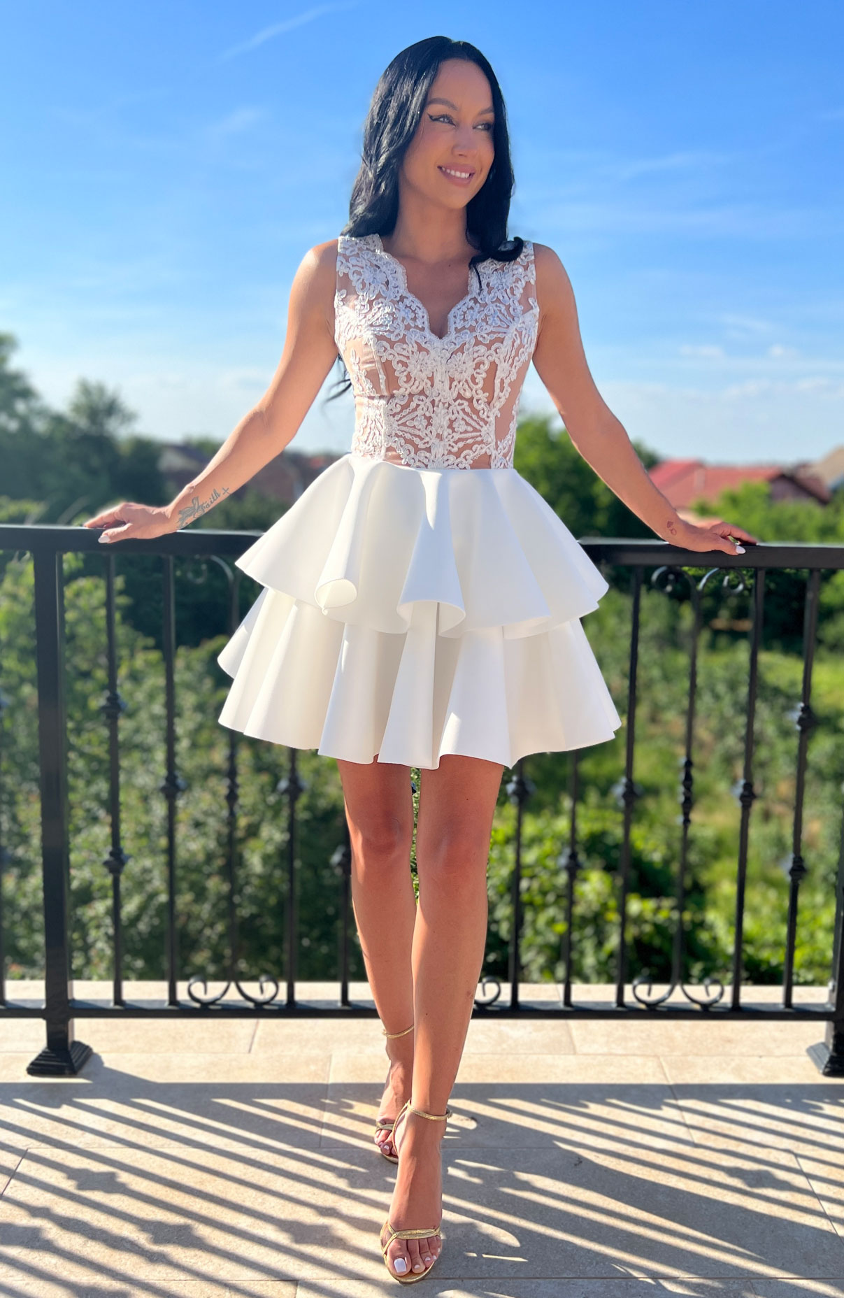 Rochie baby doll cu volane 6