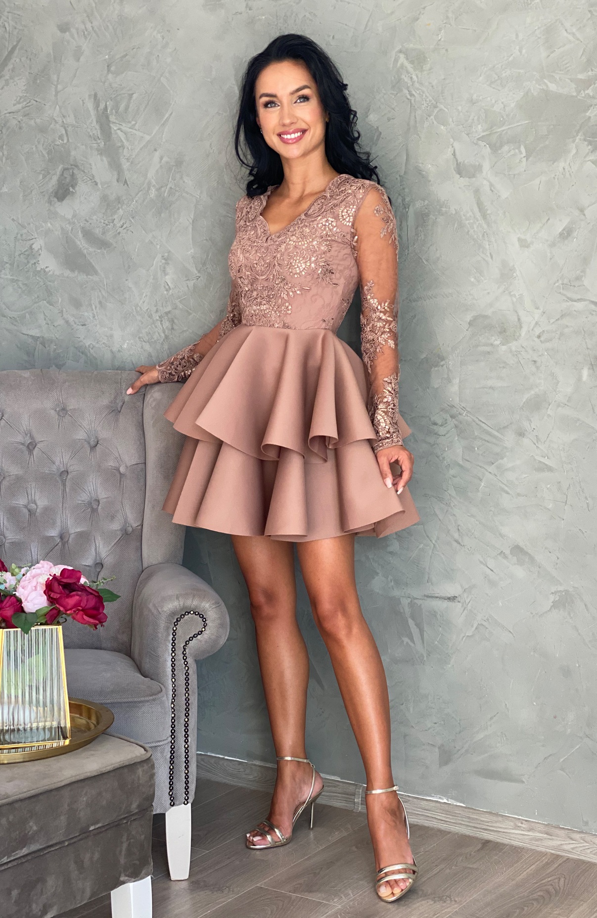 Rochie baby doll eleganta scurta