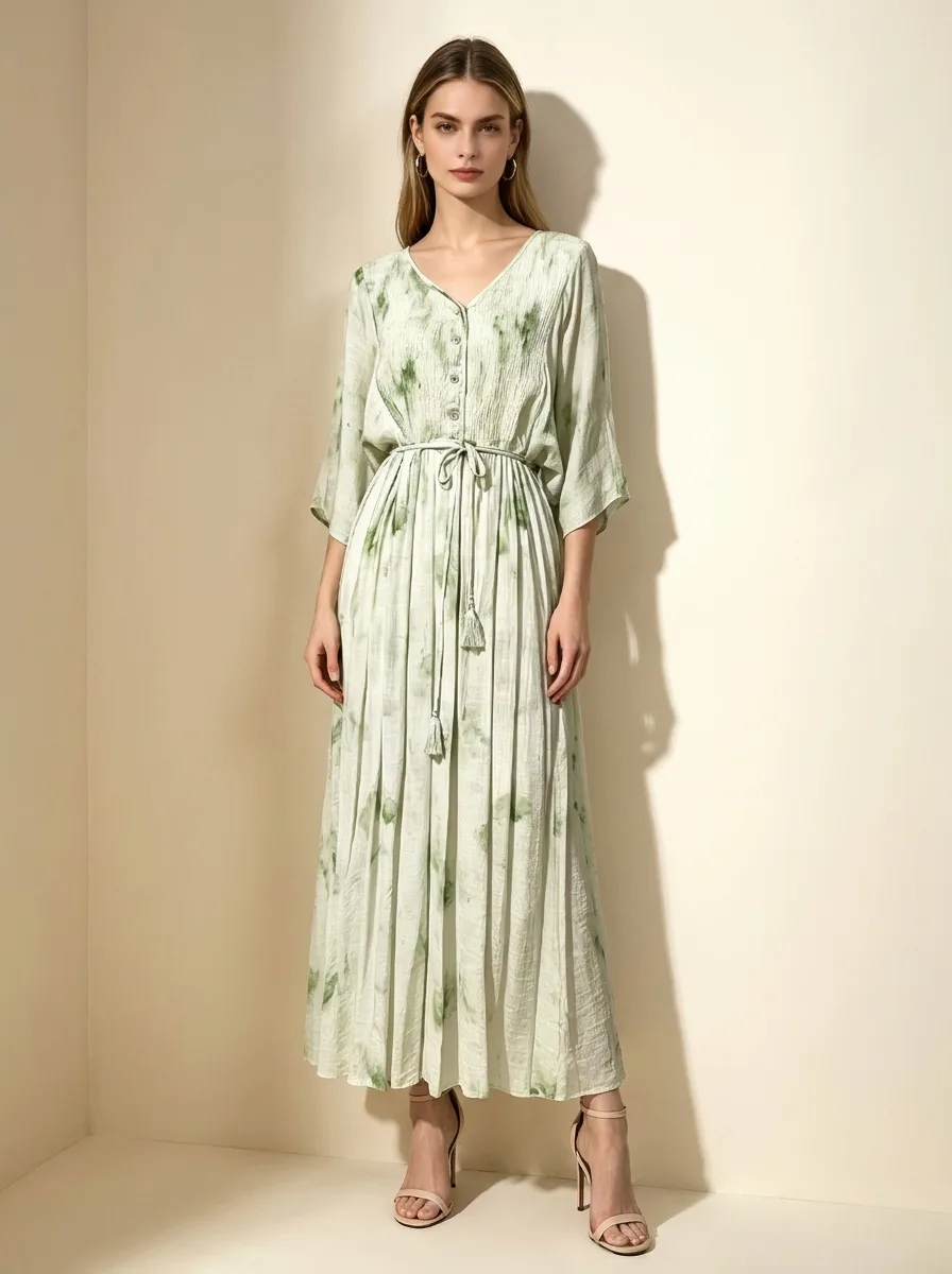 Rochie bumbac vara verde menta 2