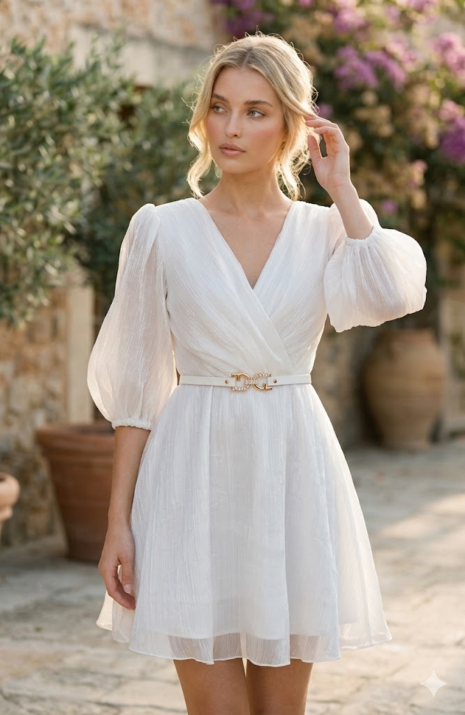 Rochie cununie alba babydoll 2
