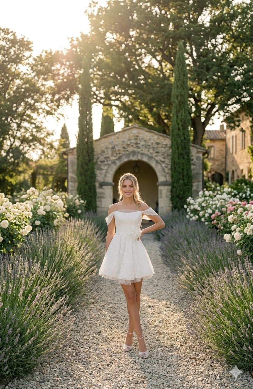 Rochie cununie alba cu umerii goi 6