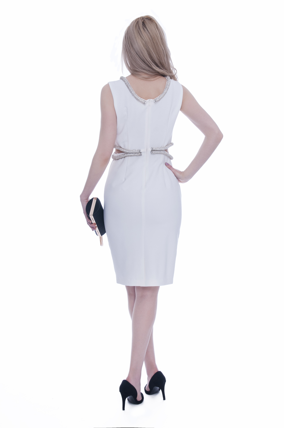 Rochie cununie civila alba midi 3