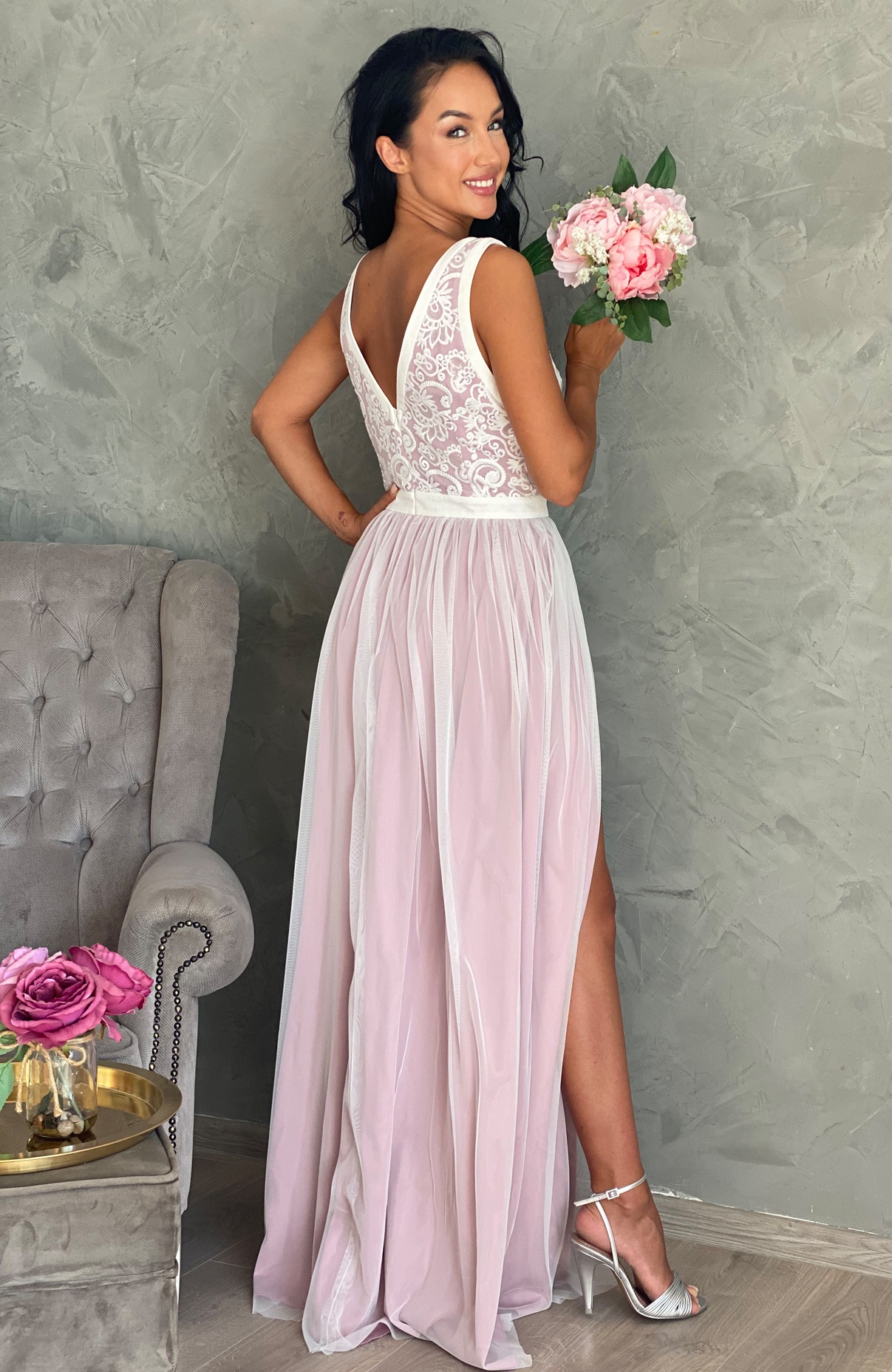 Rochie cununie civila lunga cu dantela 5
