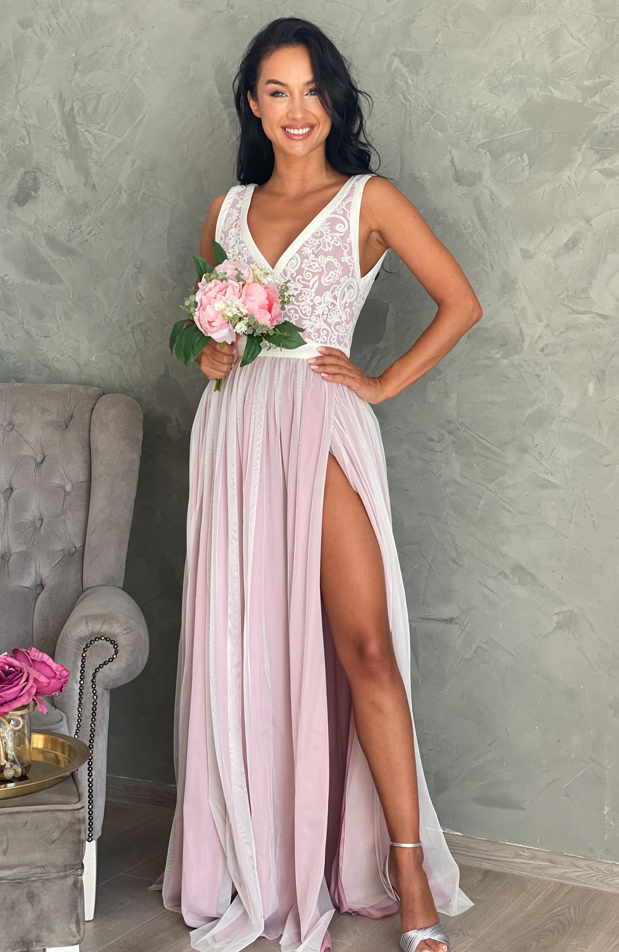 Rochie cununie civila lunga cu dantela 6