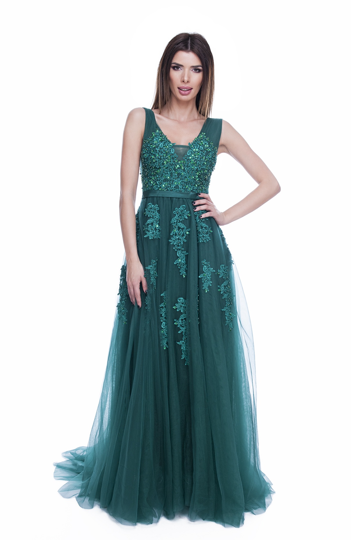 Rochie dantela verde 2