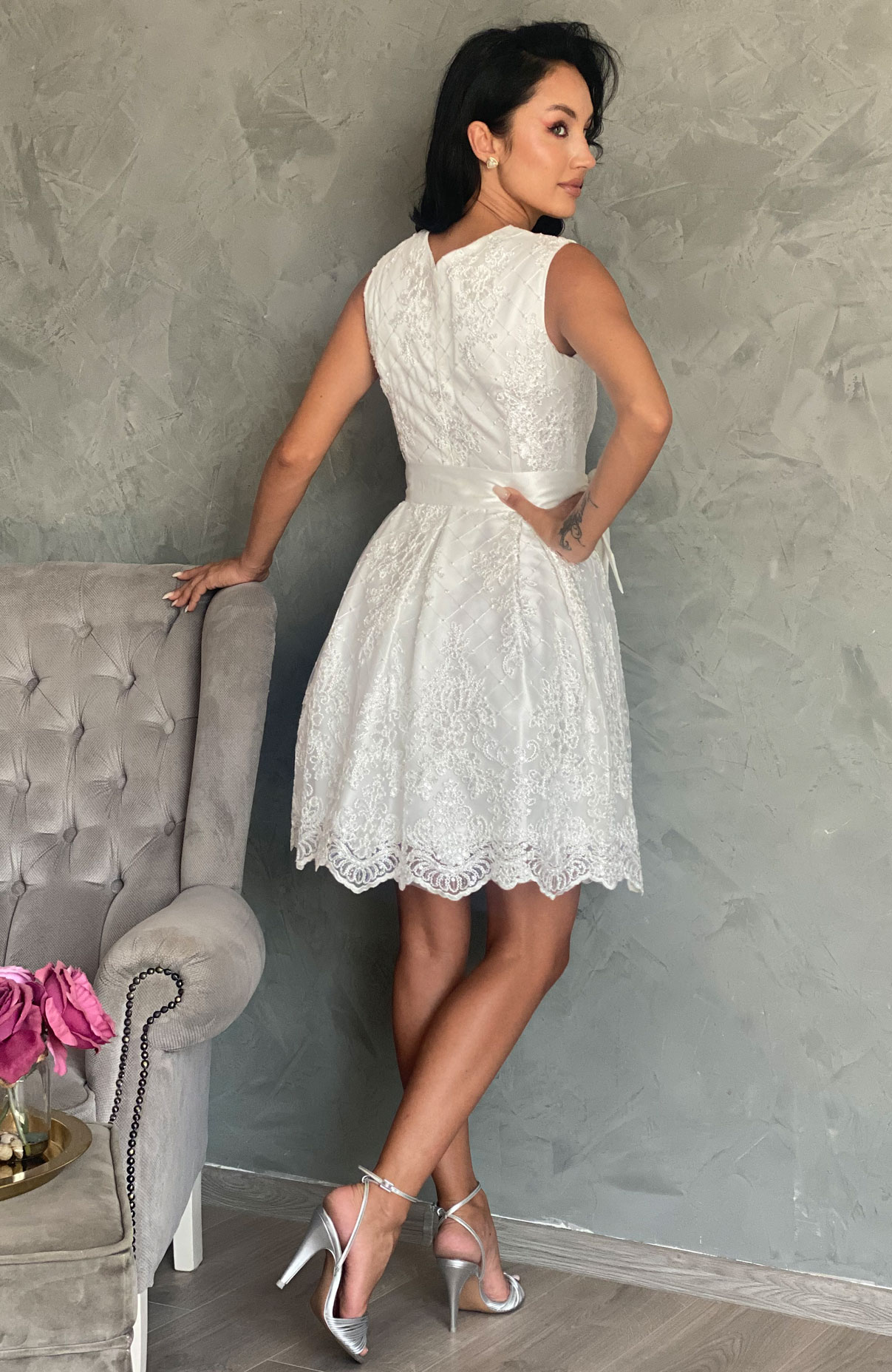 Rochie de cununie alba baby doll 4