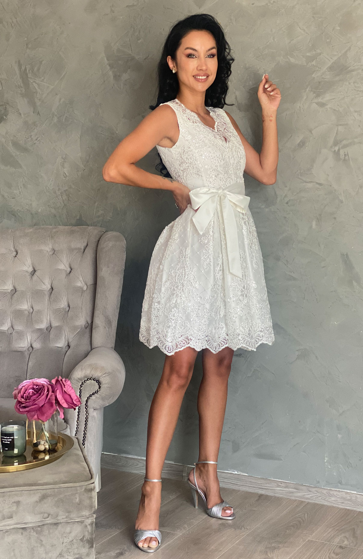 Rochie de cununie alba baby doll 3