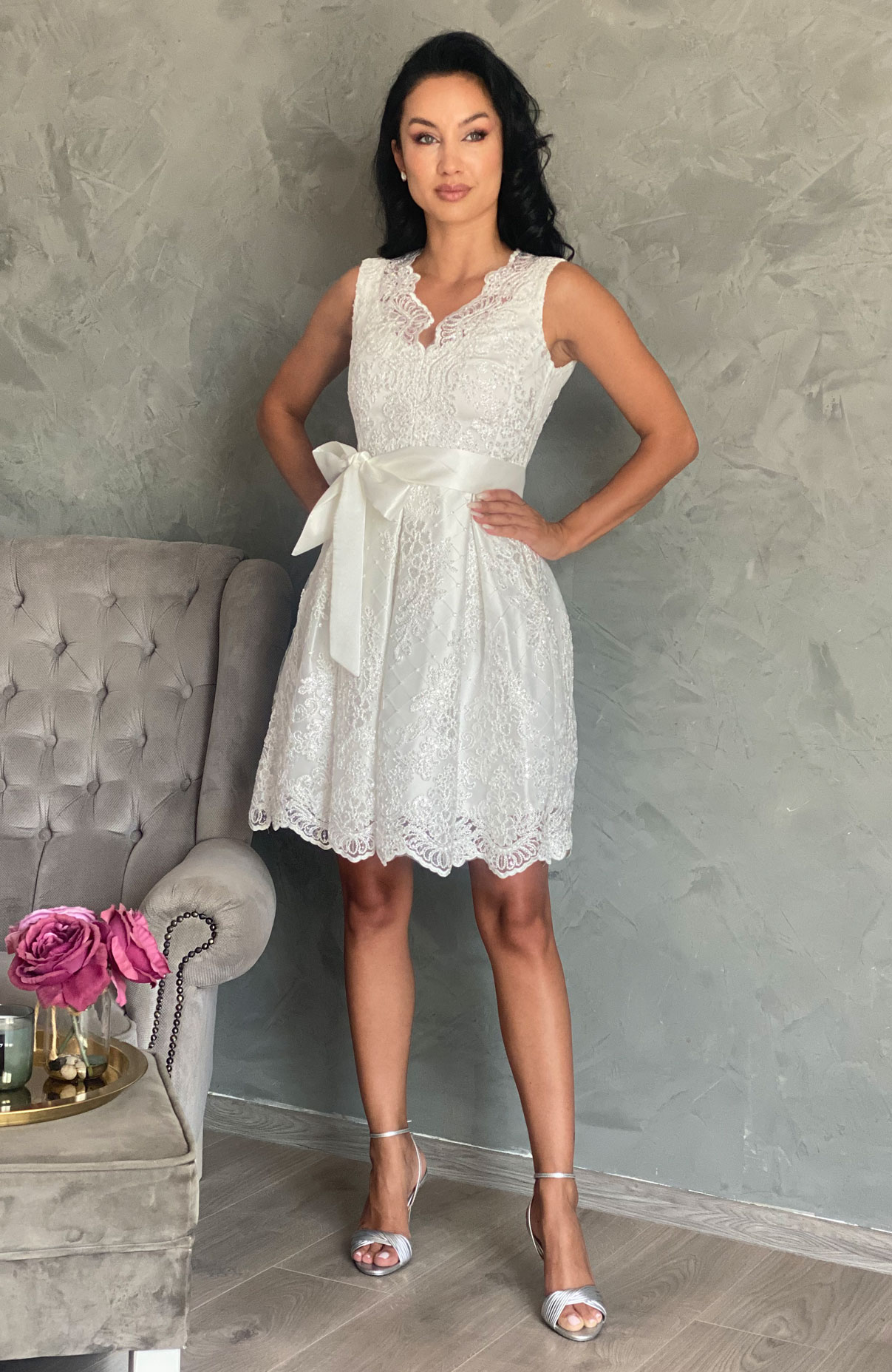 Rochie de cununie alba baby doll 2