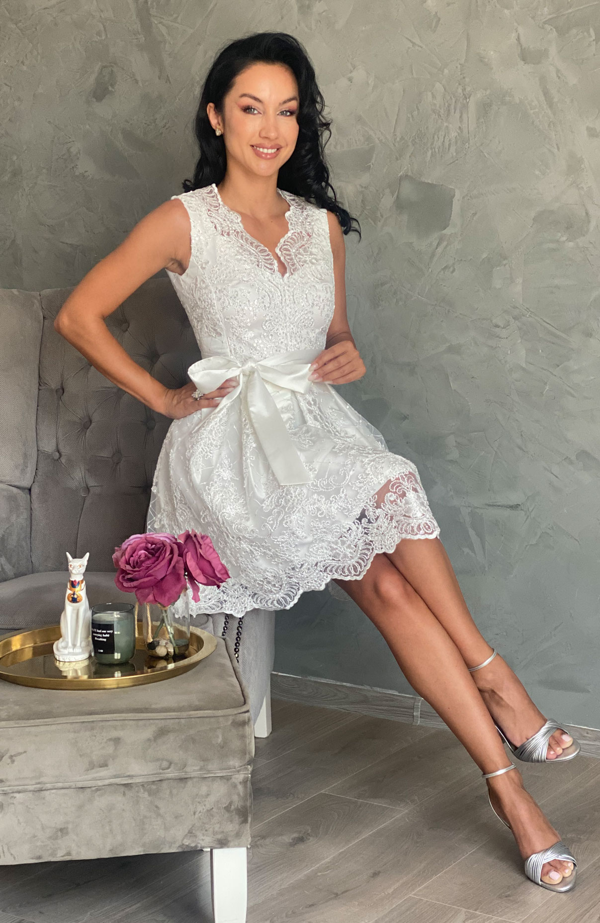 Rochie de cununie alba baby doll 6