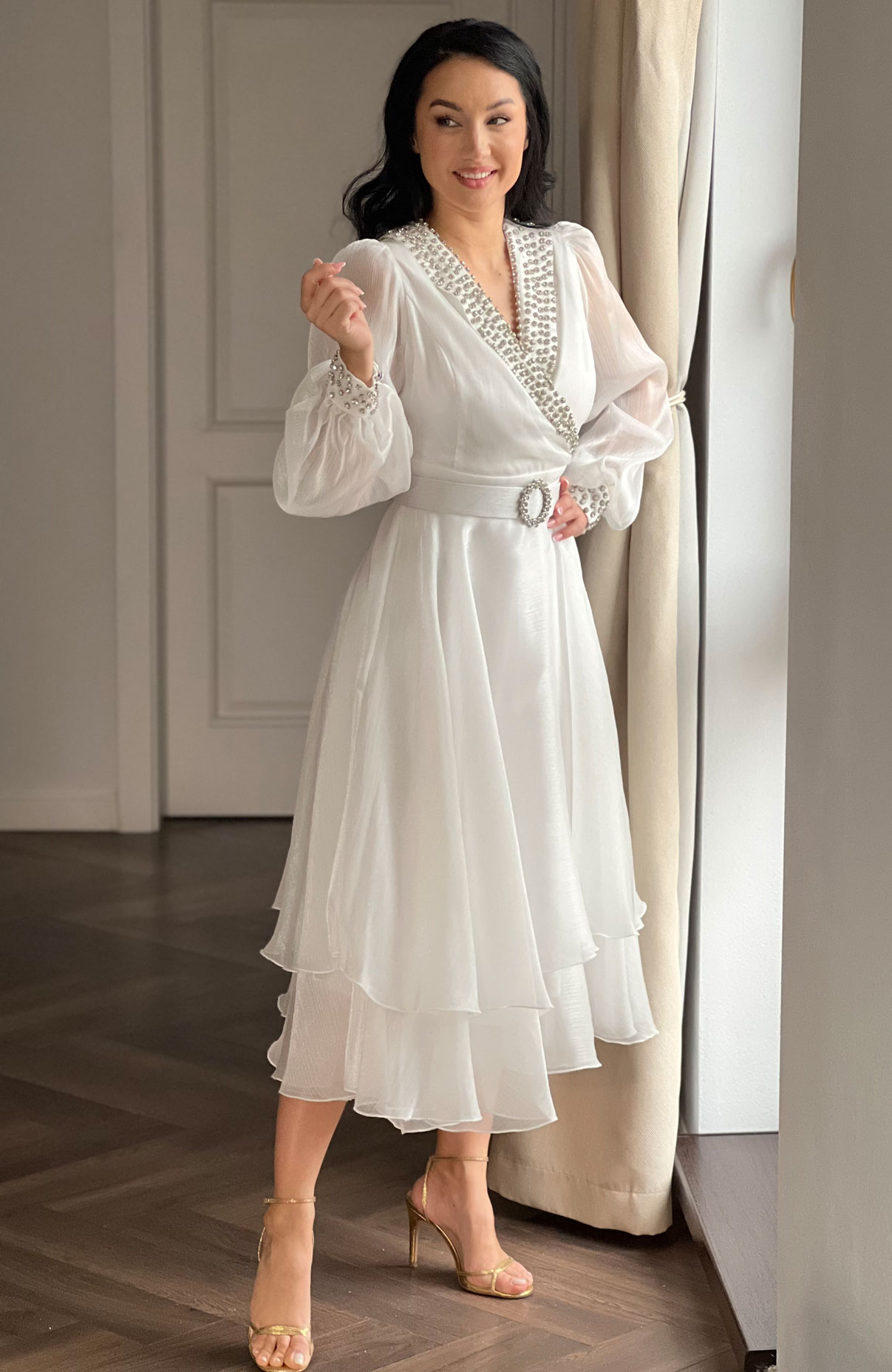 Rochie de cununie alba cu decolteu 4