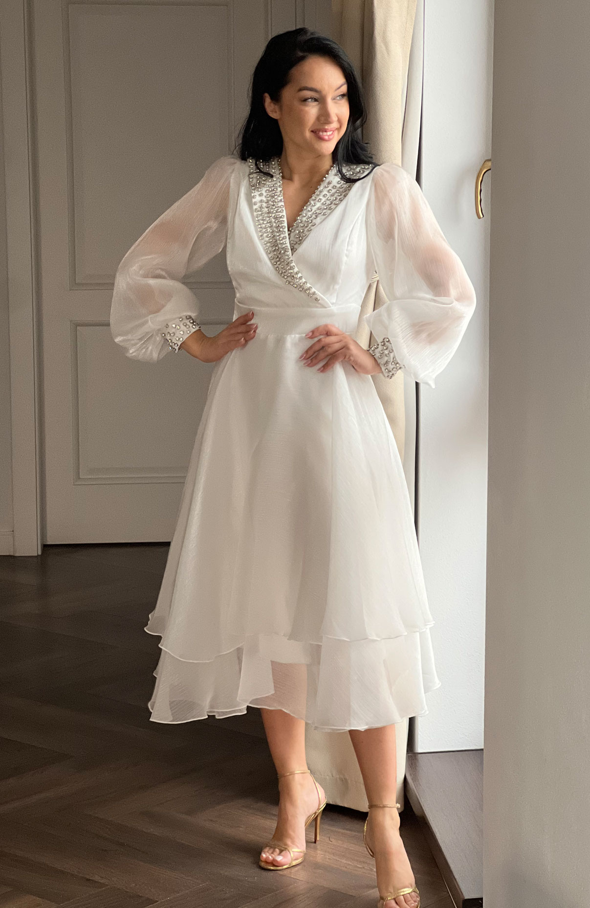 Rochie de cununie alba cu decolteu 8