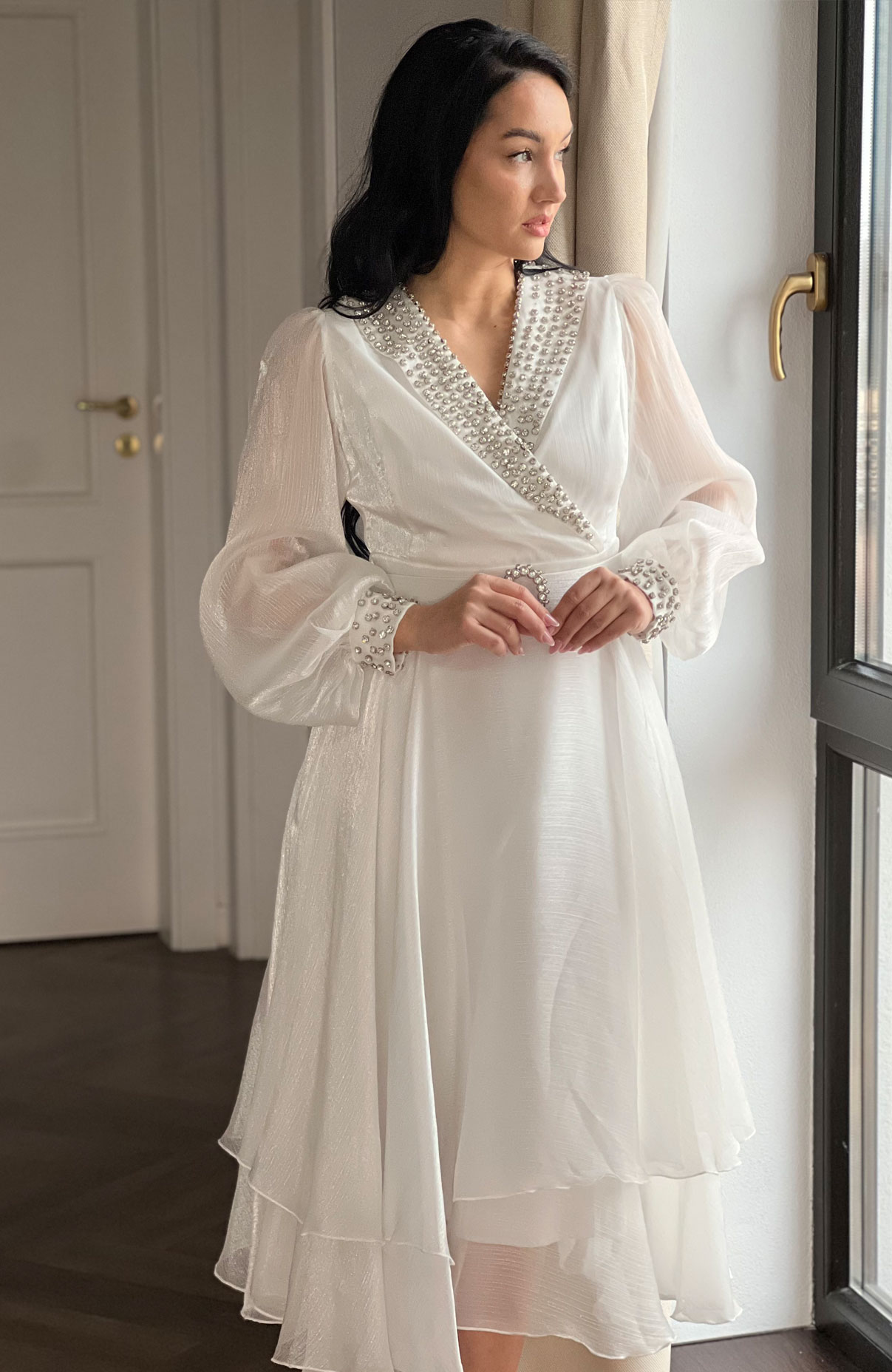 Rochie de cununie alba cu decolteu 5