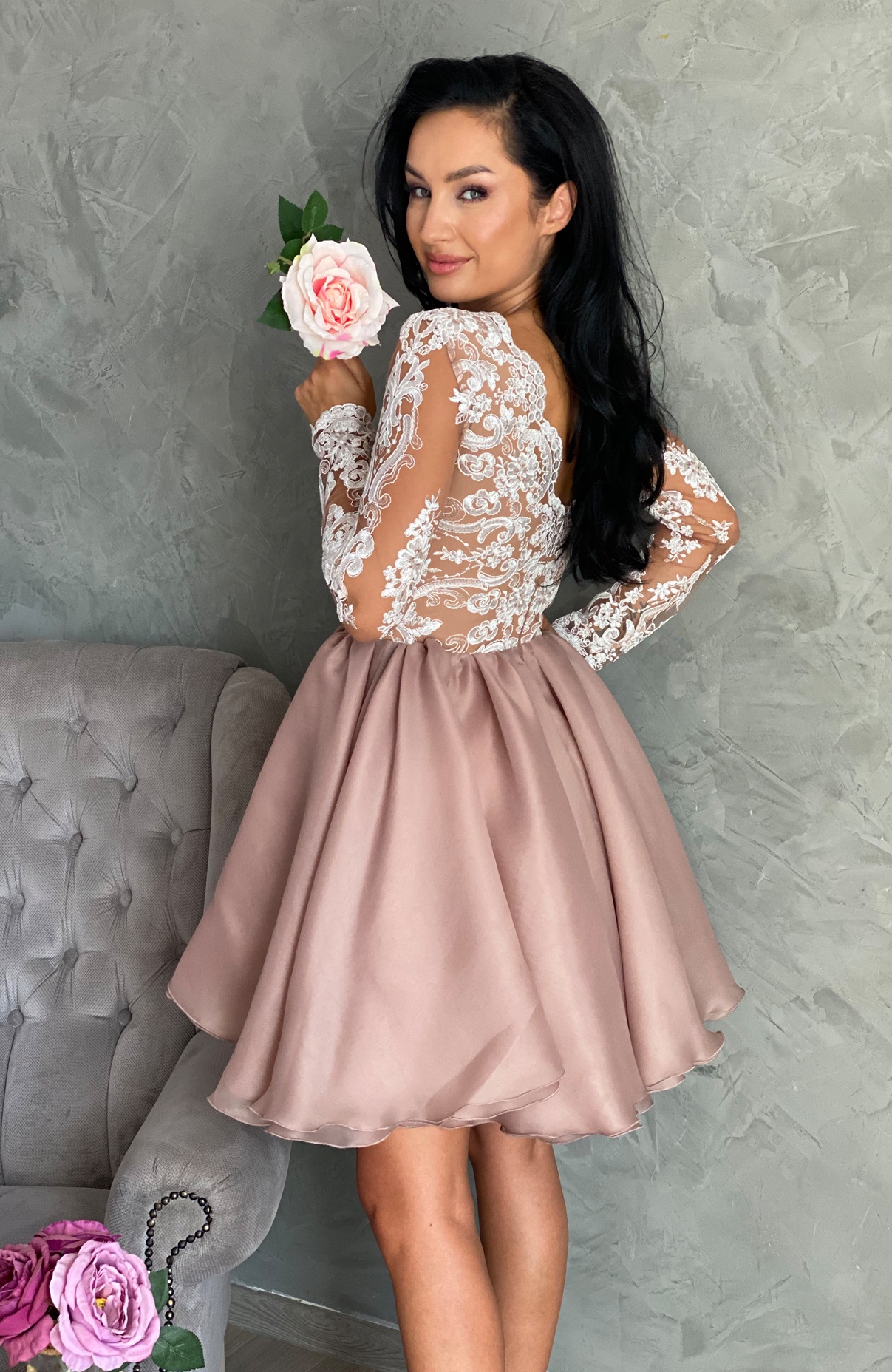 Rochie de cununie cu dantela alba 3
