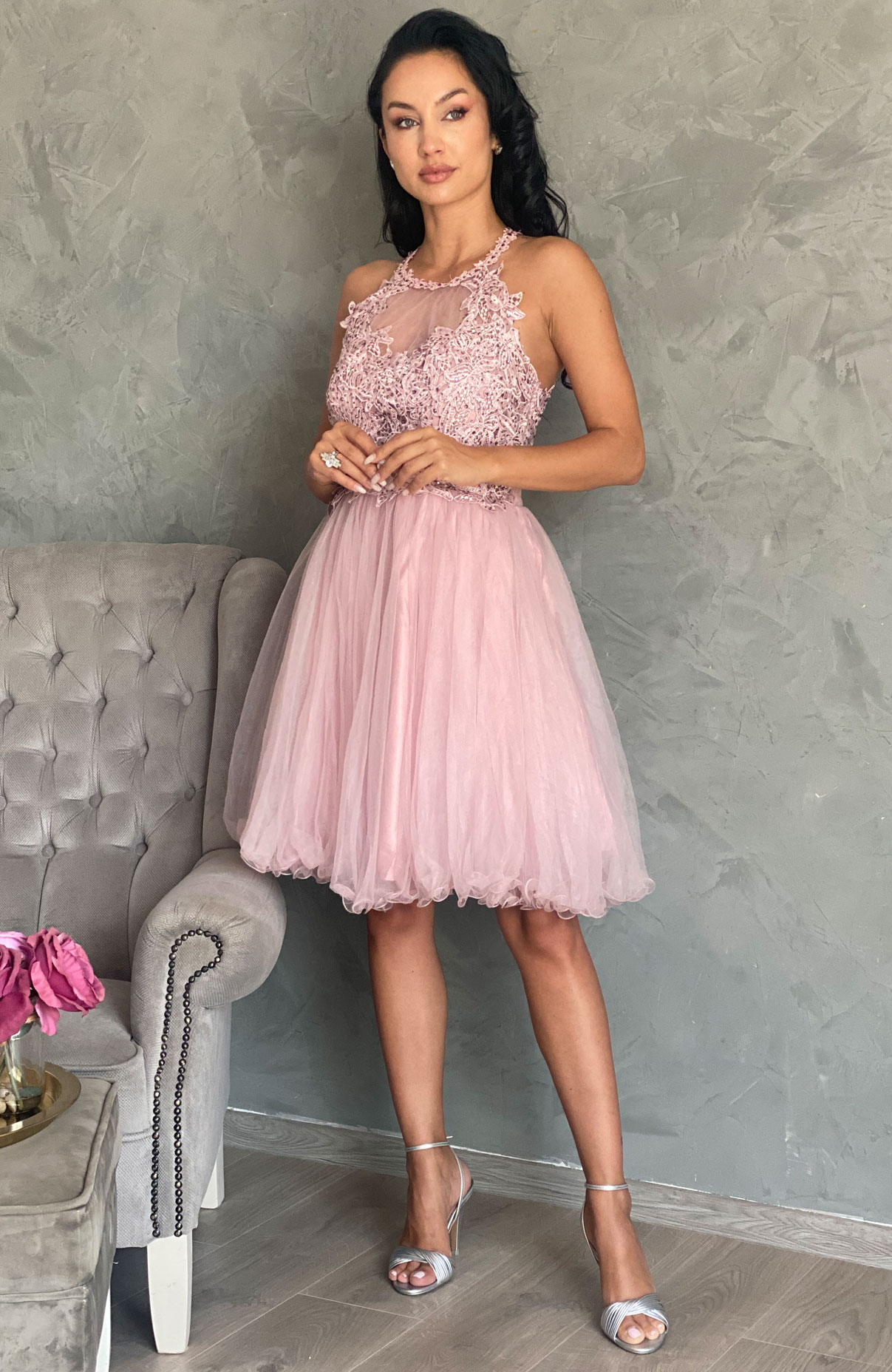 Rochie de ocazie baby doll mov