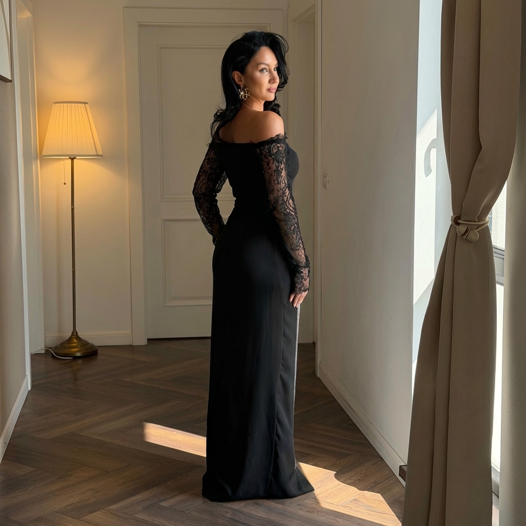 Rochie de ocazie cu crapatura pe picior 5