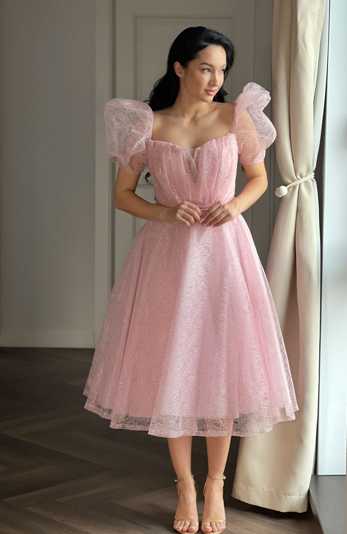Rochie de ocazie eleganta roz 2