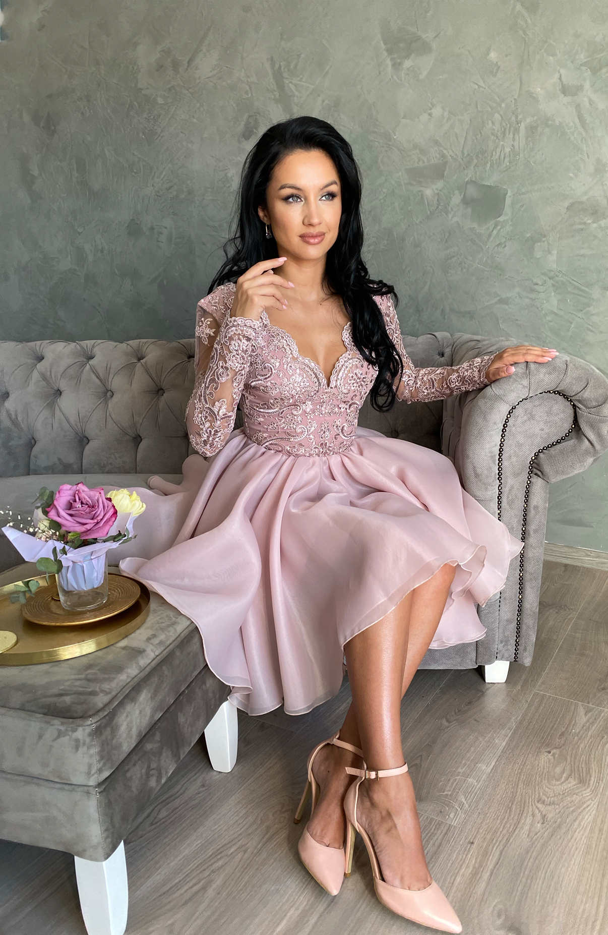 Rochie de ocazie midi baby doll 5