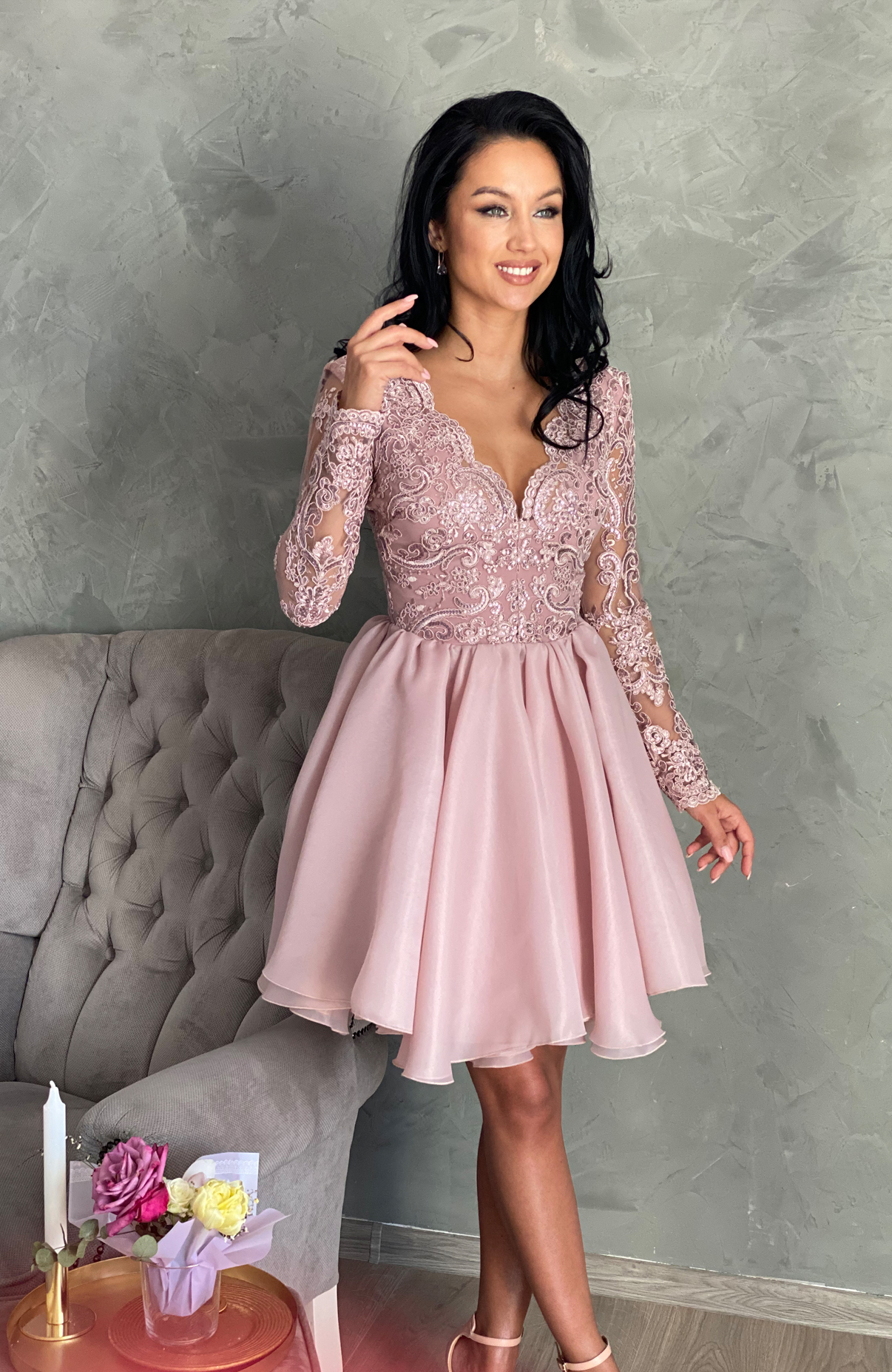 Rochie de ocazie midi baby doll