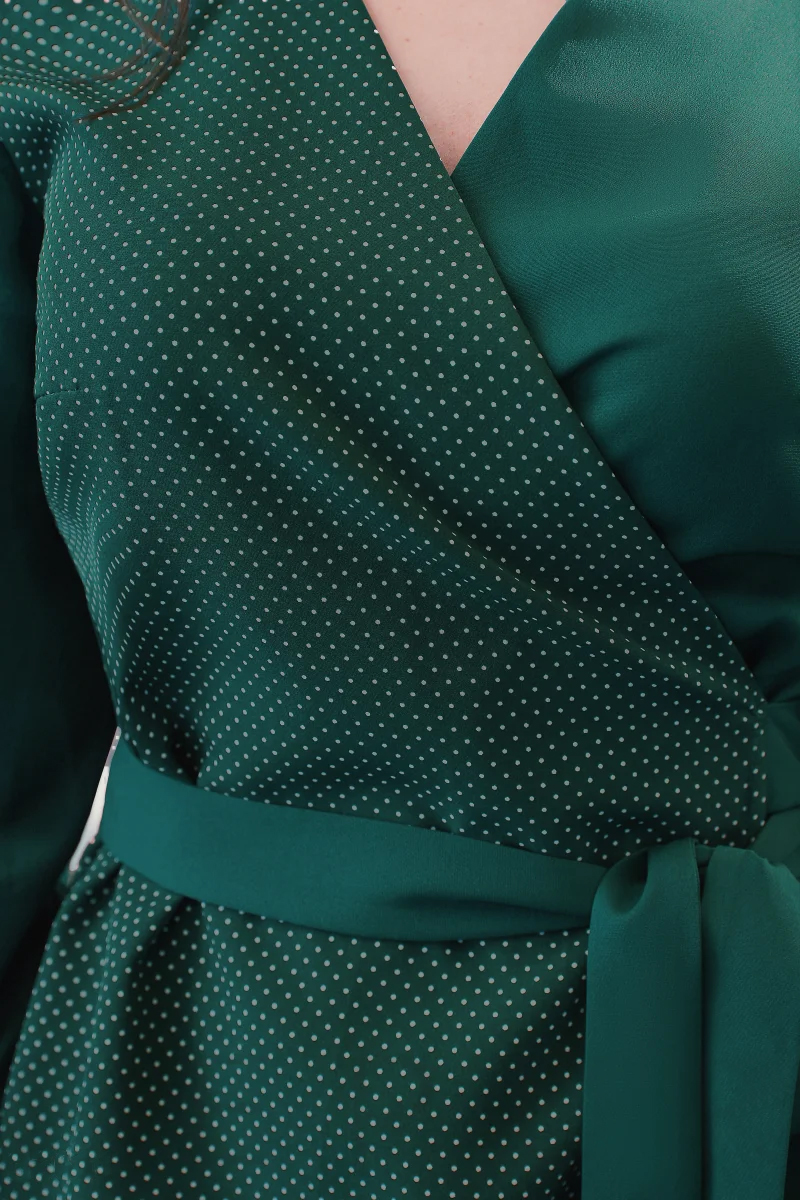 Rochie de zi verde eleganta 4