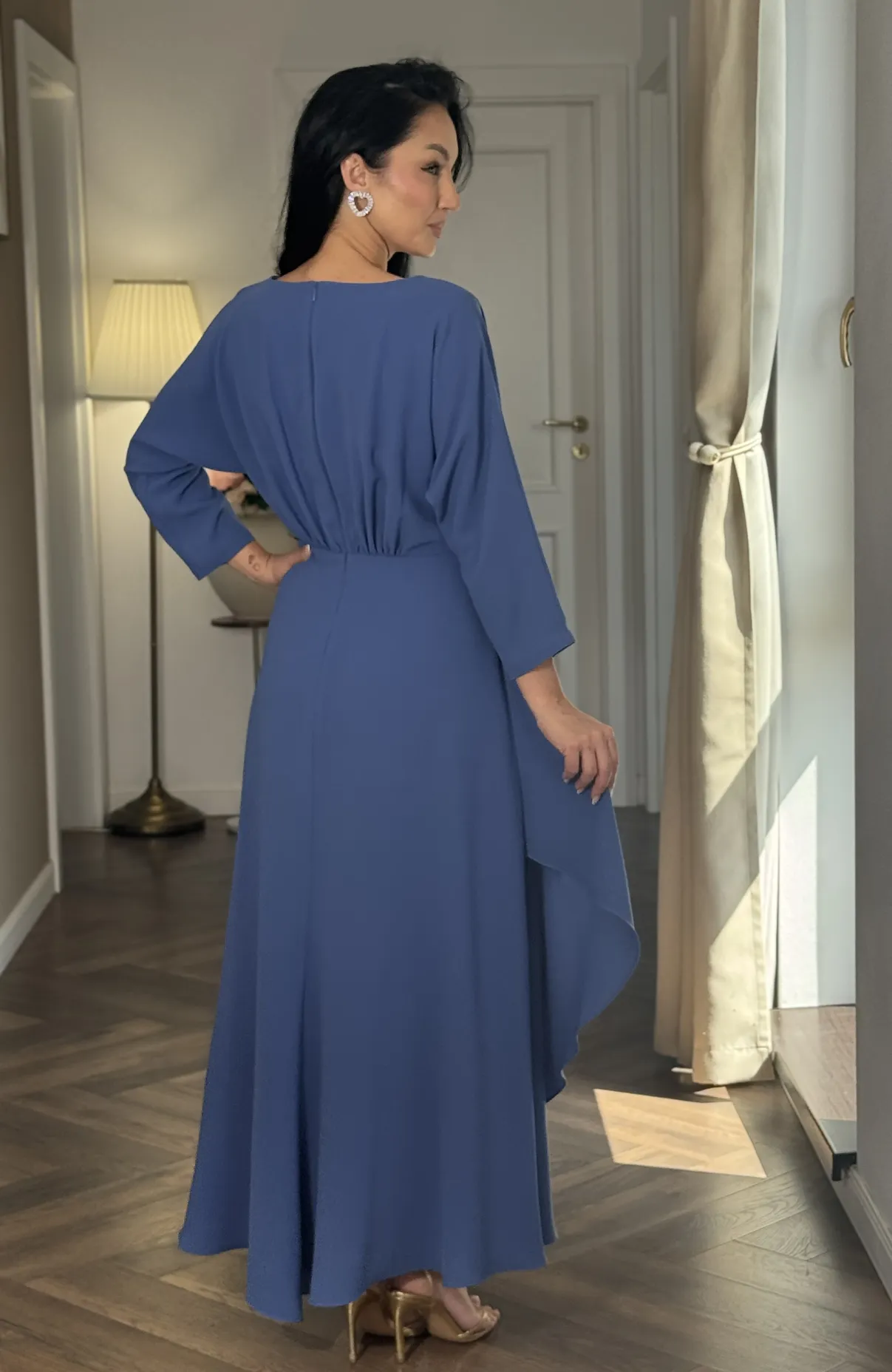 Rochie eleganta lunga albastra in clos 5