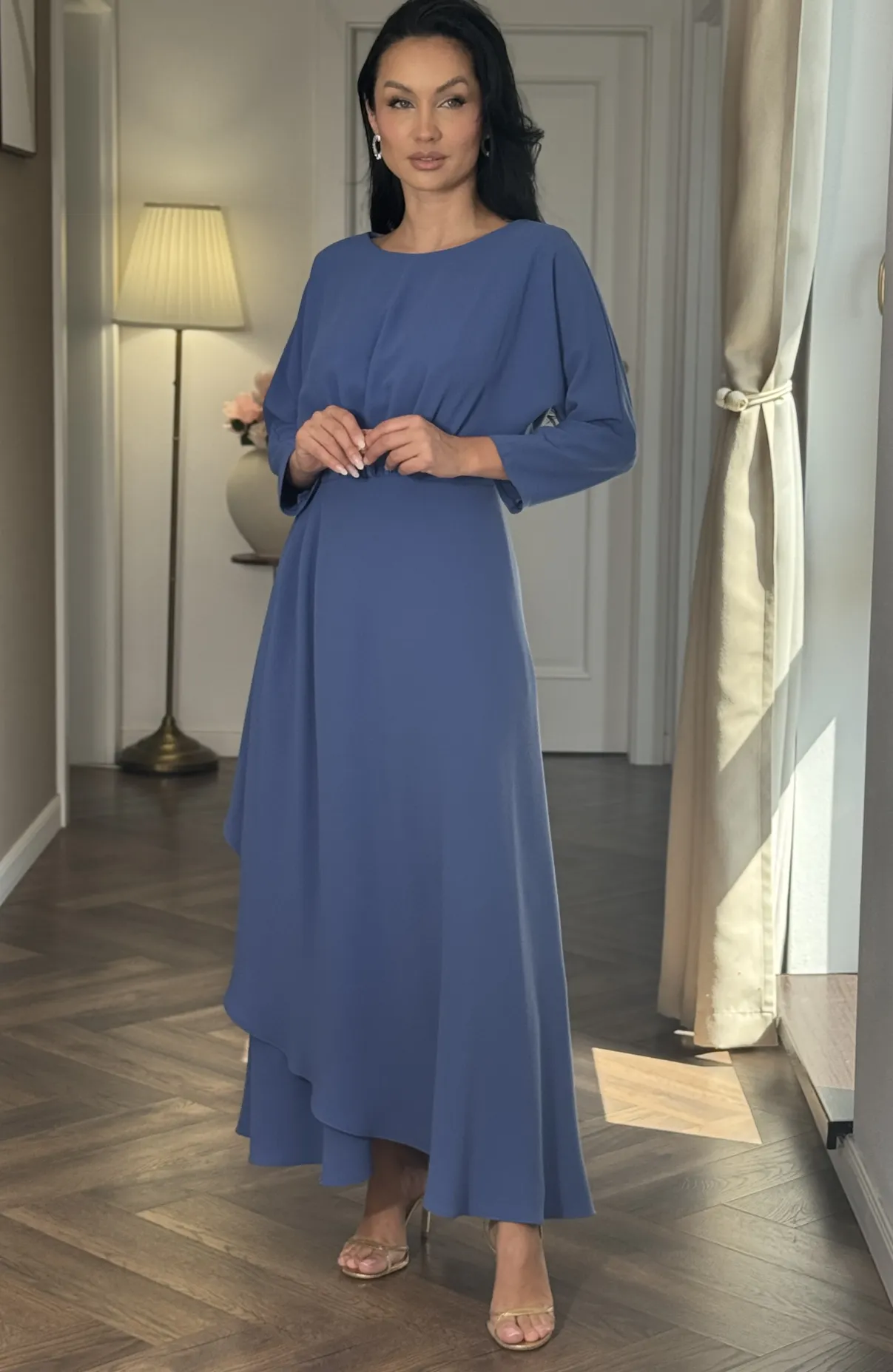 Rochie eleganta lunga albastra in clos 6