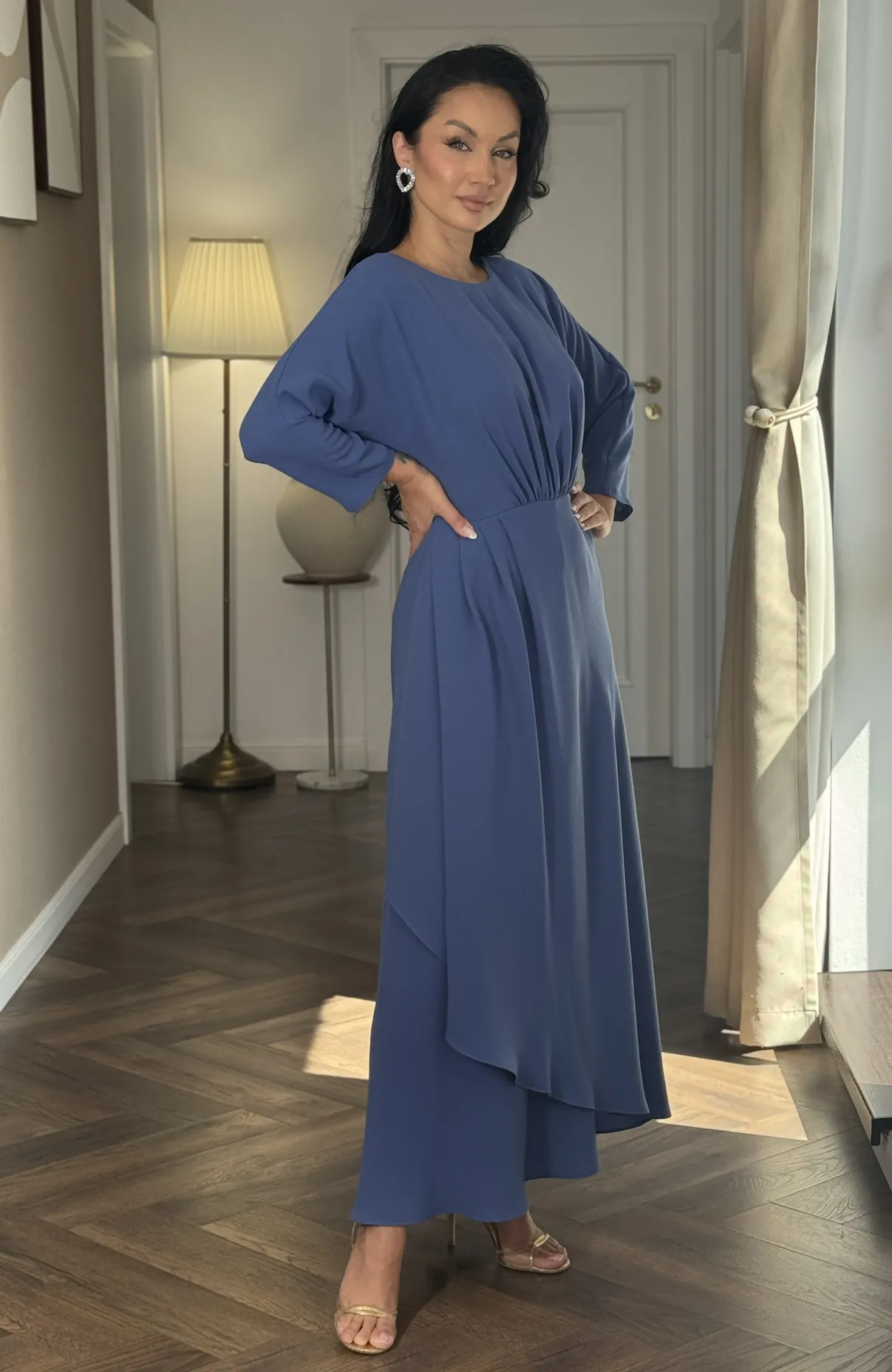 Rochie eleganta lunga albastra in clos 7