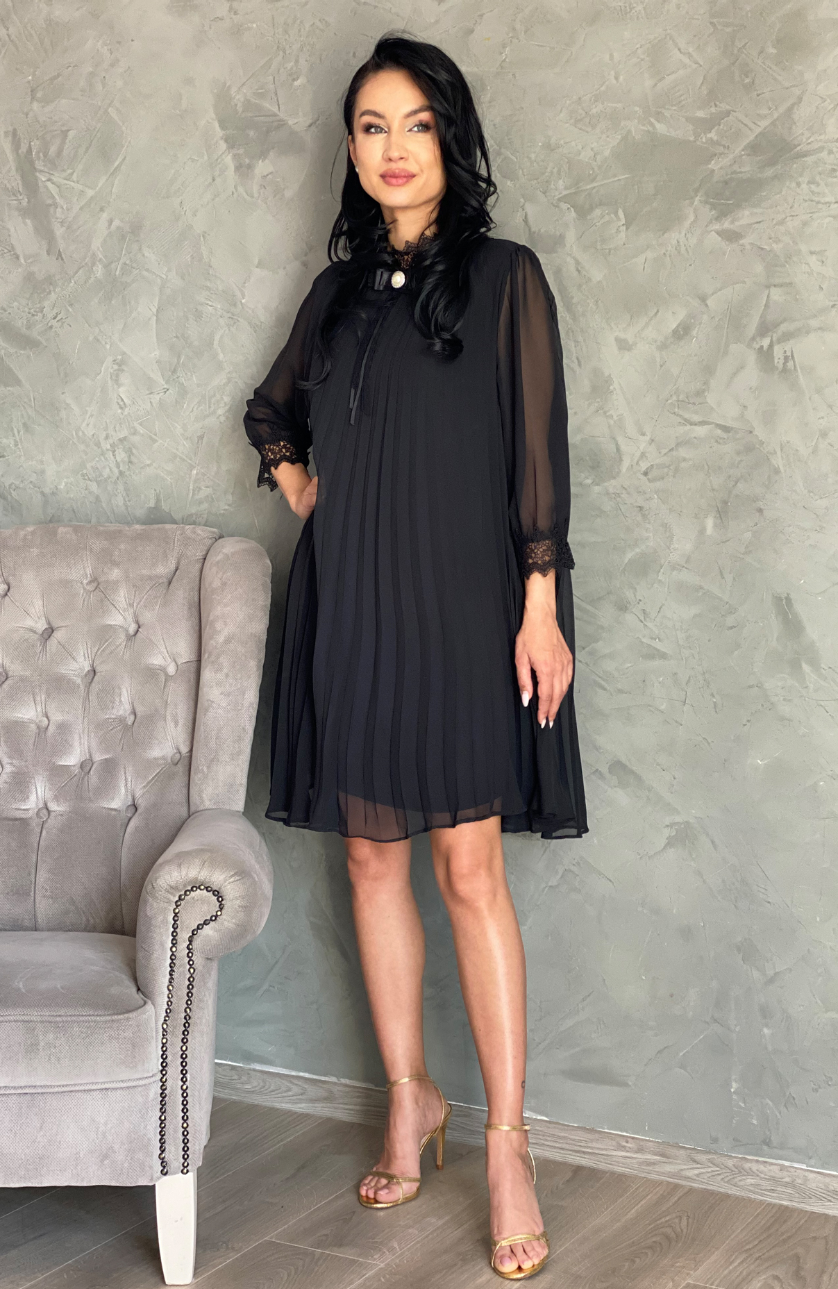Rochie neagra eleganta vaporoasa 2