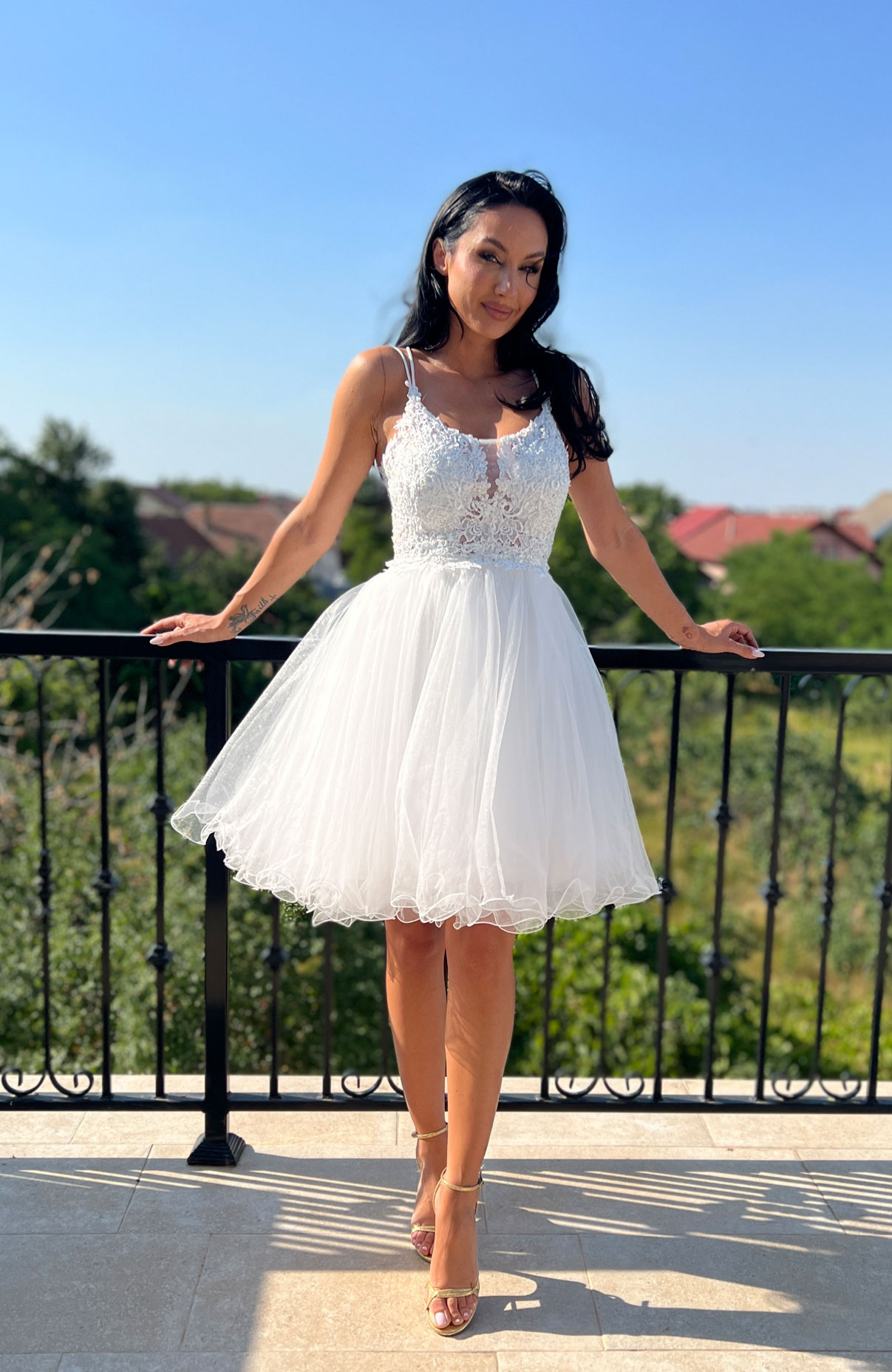 Rochie pentru cununie alba cu dantela 4