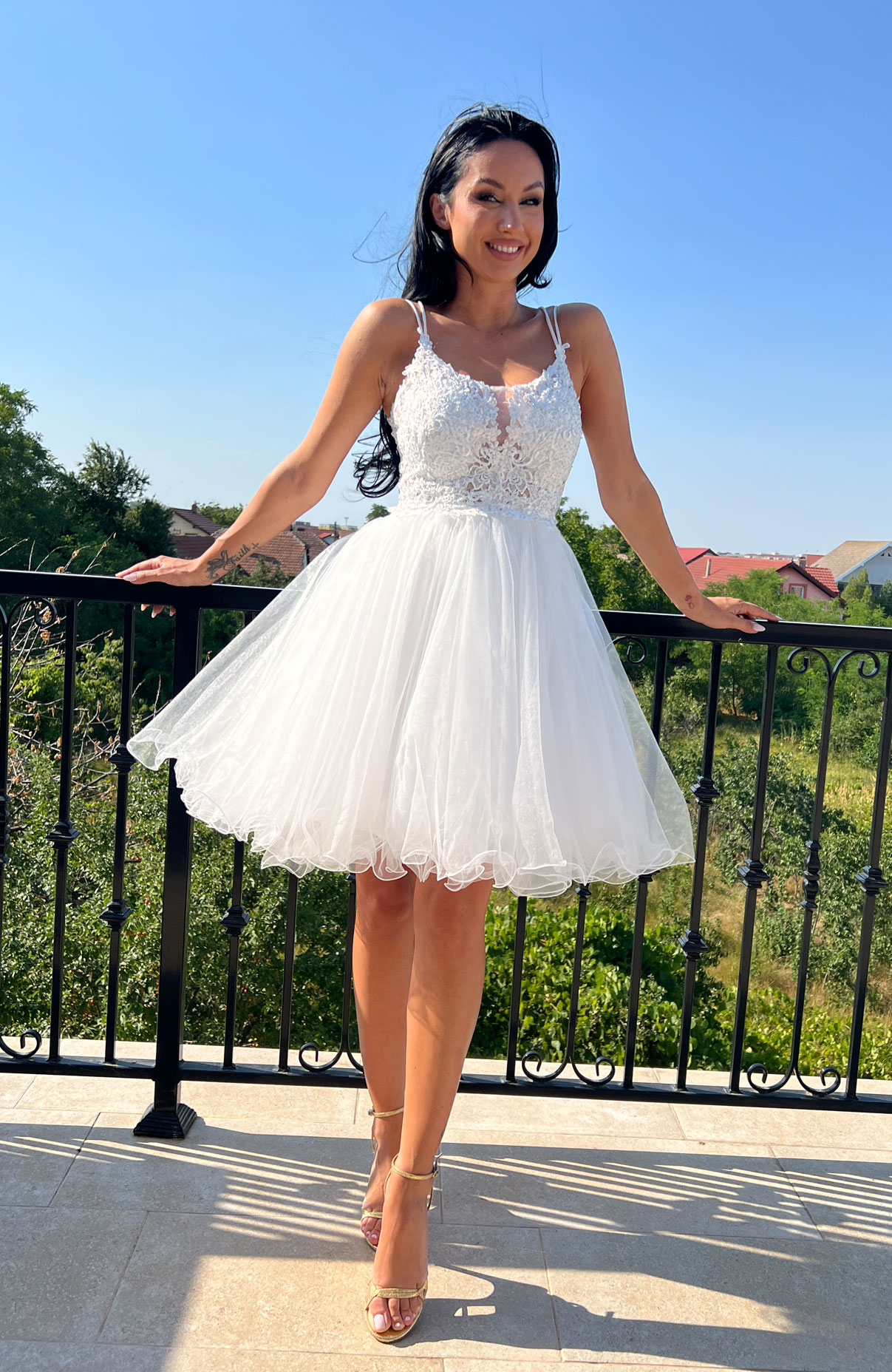 Rochie pentru cununie alba cu dantela 2